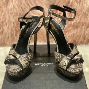 YSL Saint Laurent Tribute Sandals Python Leather